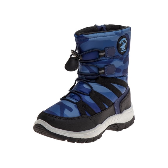 Beverly Hills Polo Club Little Kids Boys Snow Boots, Bluecamo, 2