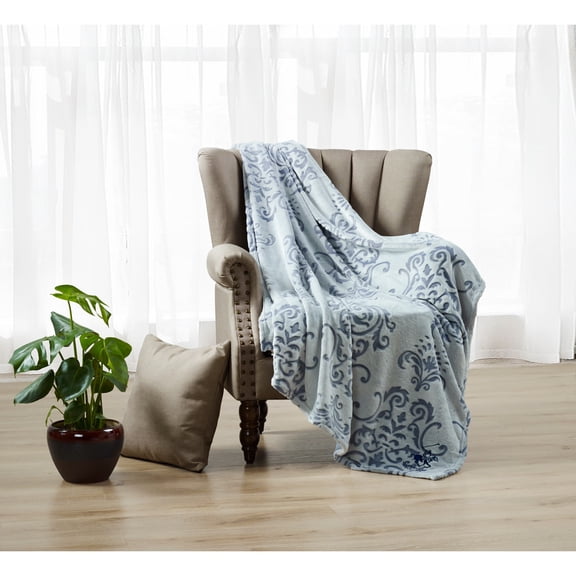 Beverly Hills Polo Club Luxury Plush Sculptured Microfiber Throw
