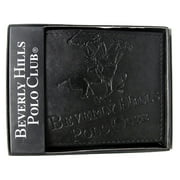 Beverly Hills Polo Club Men Embossed Genuine Leather Black Wallets - Gift Boxed (Bi-Fold, Grand Polo)