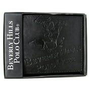 Beverly Hills Polo Club Men Embossed Genuine Leather Black Wallets - Gift Boxed Bi-Fold, Grand Polo