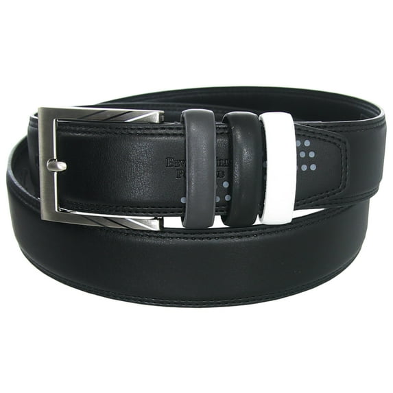 Beverly Hills Polo Club Men's Dot Graphic Nappa PU Belt, 44" Black -
