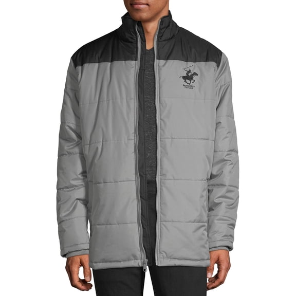 Beverly Hills Polo Club Men's Quilted Jacket with Contrast Yoke