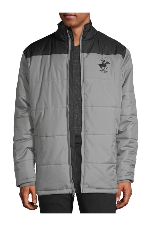 Men's Quilted Jacket with Contrast Yoke