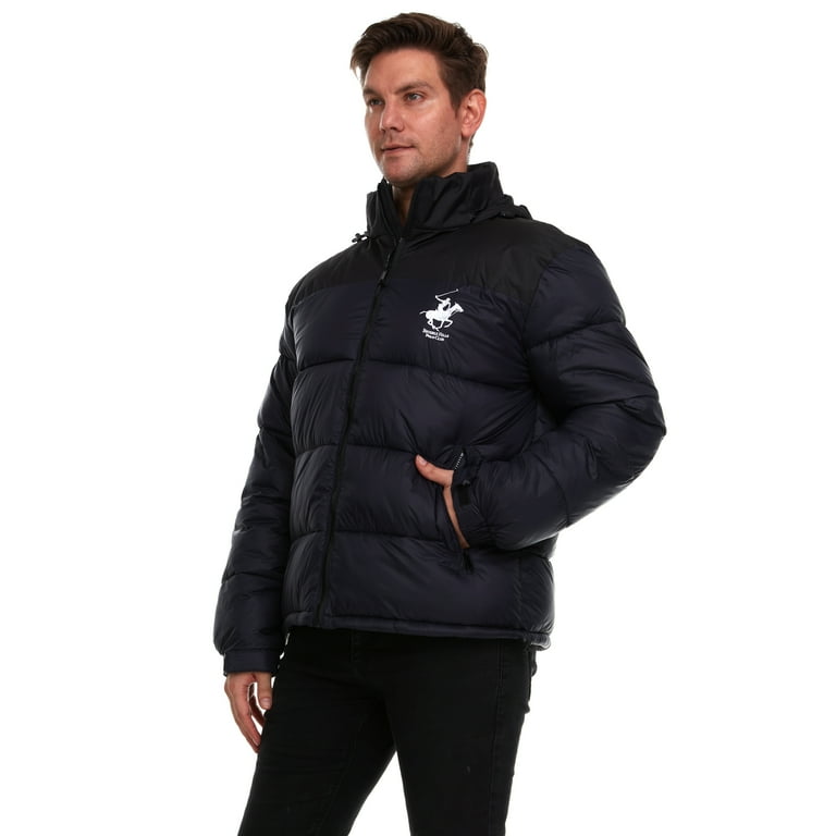 Beverly Hills Polo Club Men s Quilted Puffer Coat with Hood Walmart