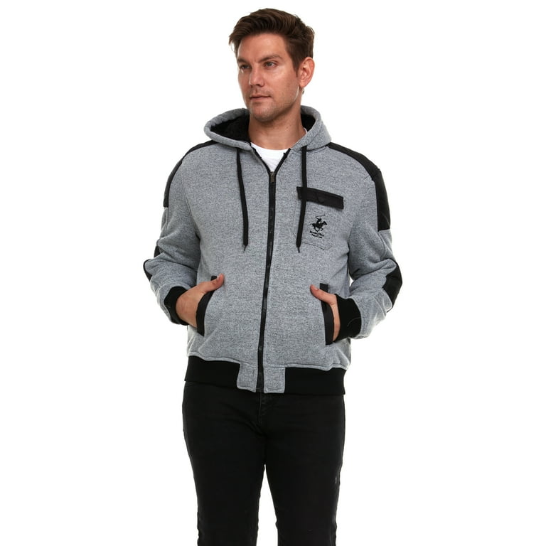 Beverly Hills Polo Club Men s Zipper Fleece Hoodie Jacket Walmart