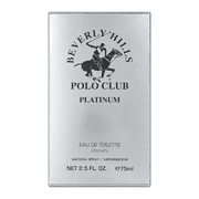 Beverly Hills Polo Club Platinum Eau de Toilette for Men, Warm Spicy Woody Fragrance Spray, 2.5 fl oz