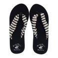 thumbnail image 1 of Beverly Hills Polo Club ROLA Adult Women Striped Platform Wedge Flip Flop Sandal Thong (Black & White Size 8), 1 of 5