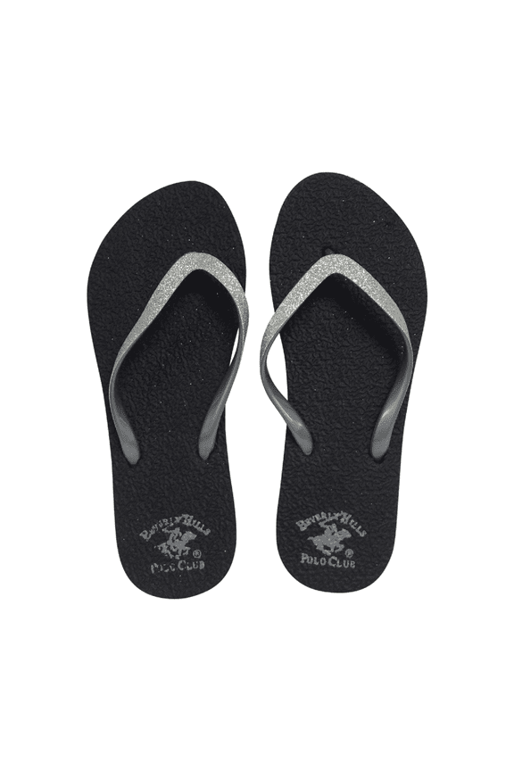 Sizzle Adult Women Glitter Sparkle Flip Flop Sandal Thong (Size 6 Silver)