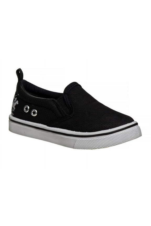 Toddler Boys Slip On Canvas Sneakers, Black, Size: 7