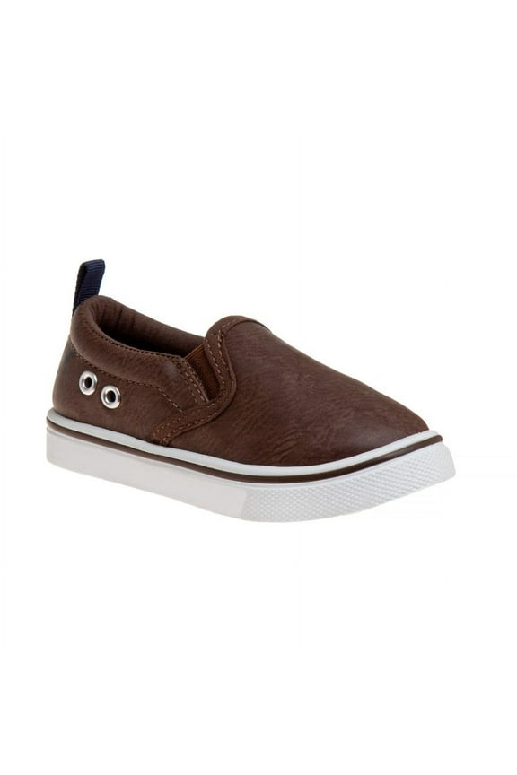 Toddler Boys Slip On Canvas Sneakers, Brown, Size: 5
