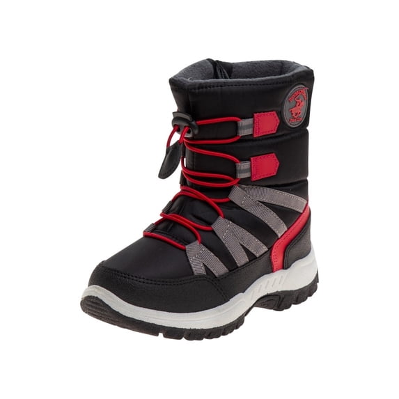 Beverly Hills Polo Club Toddler Boys Snow Boots, Color: Black Red, 7