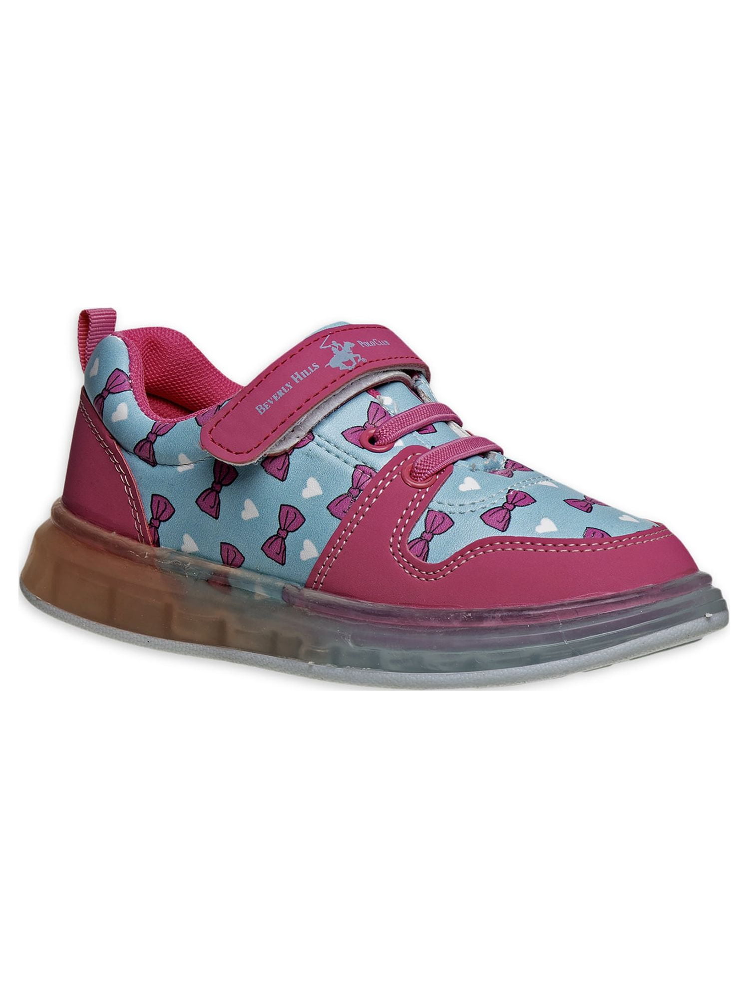 Beverly Hills Polo Club Toddler Girls Ombre Bows & Hearts Casual Slip On Sneakers