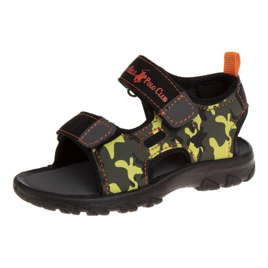 Beverly Hills Polo Club Unisex Summer Outdoor Athletic Sport Sandals (Toddler) - Black Camo, 6