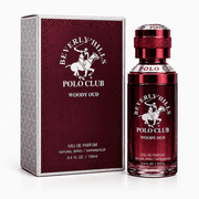 Beverly Hills Polo Club Woody Oud Eau de Parfum for Men, Deep Earthy Oud & Caramel Cologne Spray, 3.4 fl oz