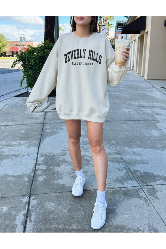 Beverly Hills Sweatshirt, Trendy Preppy Sweatshirt, Aesthetic College Crewneck, Oversized Minimalist Sweater, Beverly Hills California Shirt All Size S-5Xl