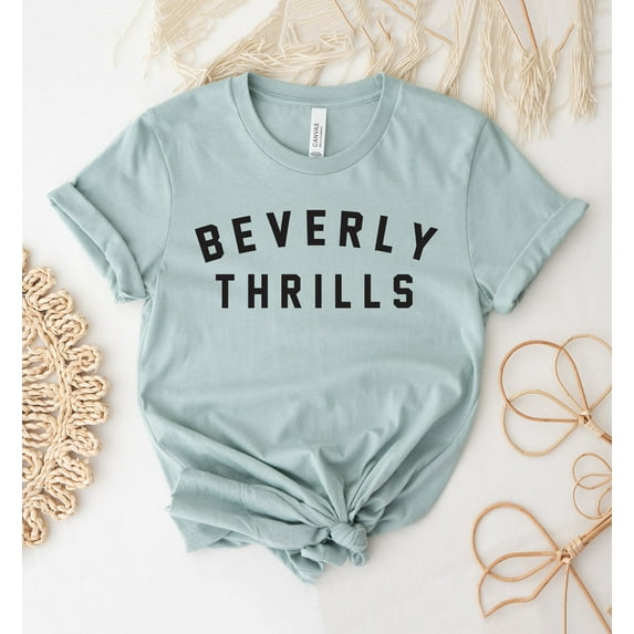 Beverly Hills T-shirt Destination Shirt Weekend Tee Women's Top Valley Girl Glamping Shirts Trip Gift Hotel Thrills Camping Vacation