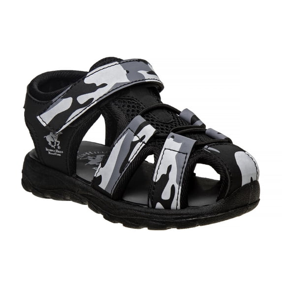 Beverly Hills Toddler Boys Open Toe Sport Sandal, Grey, 9