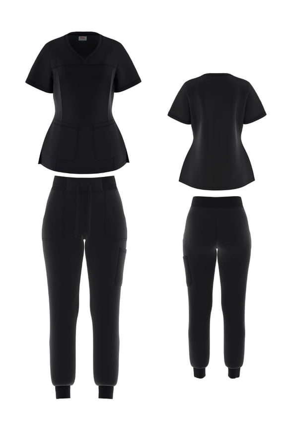 Ladies Stretch Jogger Scrub Set, Top and Pants, Trendy & Stylish Jogger Pants