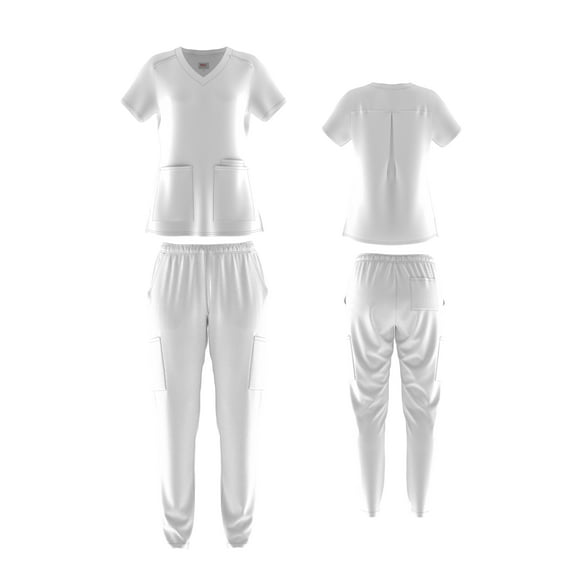 Beverly Hills Uniforms Stretch Cargo Scrub Set for Women with 8 Pockets, Available in 10 Colors