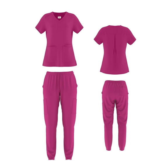 Beverly Hills Uniforms Stretch Cargo Scrub Set for Women with 8 Pockets, Available in 10 Colors