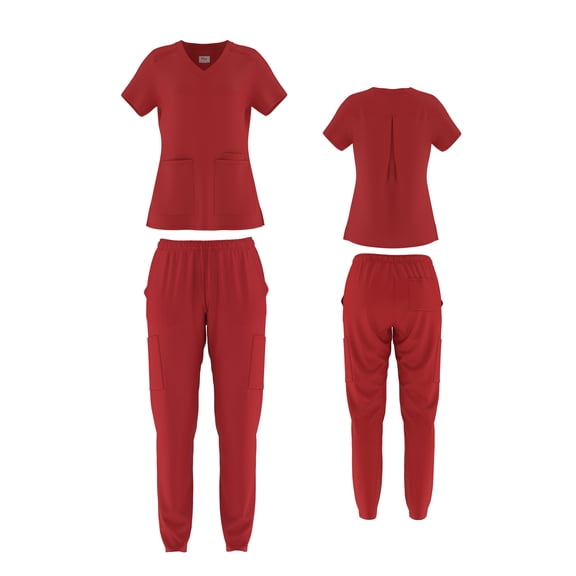 Beverly Hills Uniforms Stretch Cargo Scrub Set for Women with 8 Pockets, Available in 10 Colors
