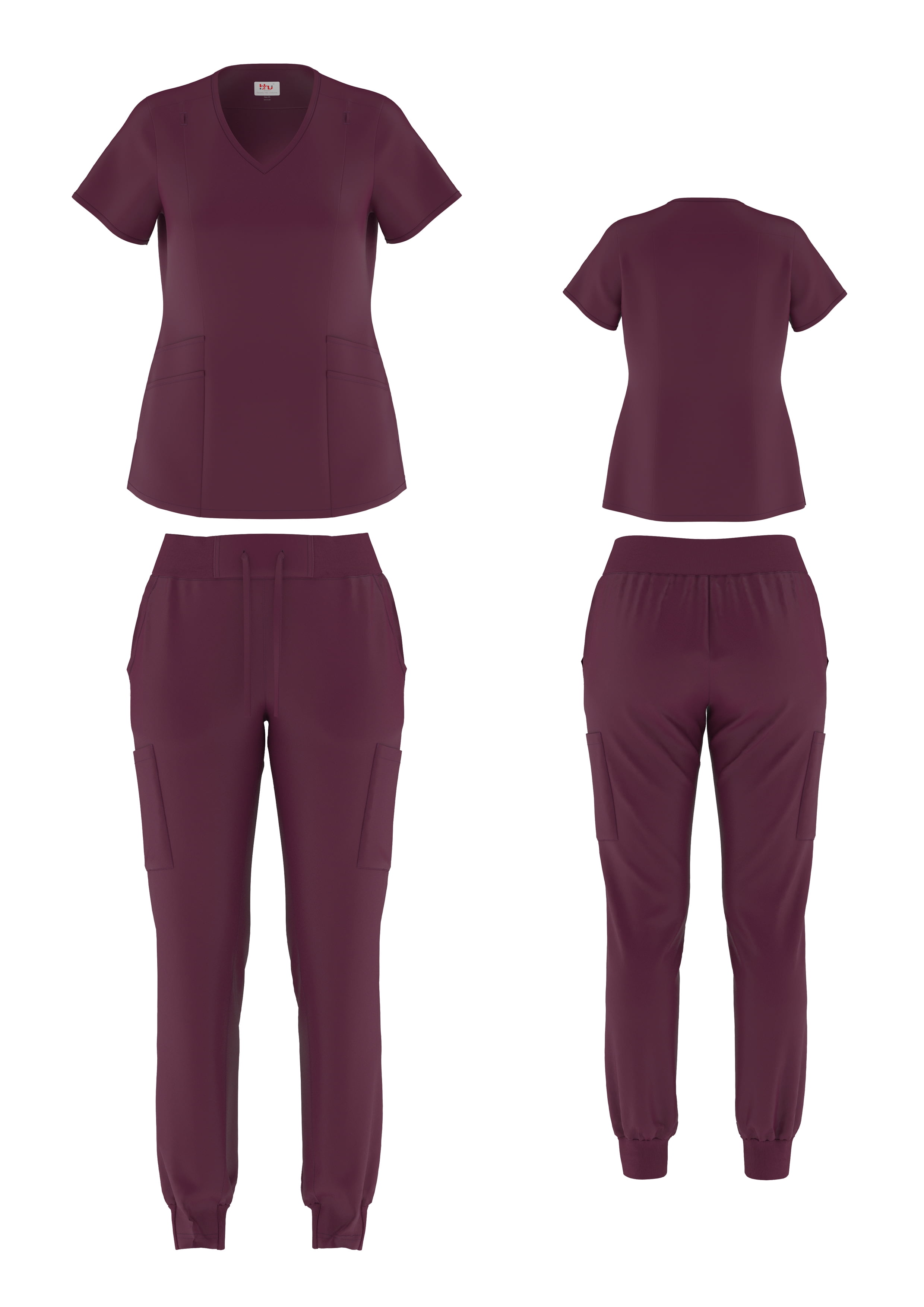 Beverly Hills Uniforms Women’s Stretch Yoga Jogger Scrub Set Top with Pants Stretch VNeck