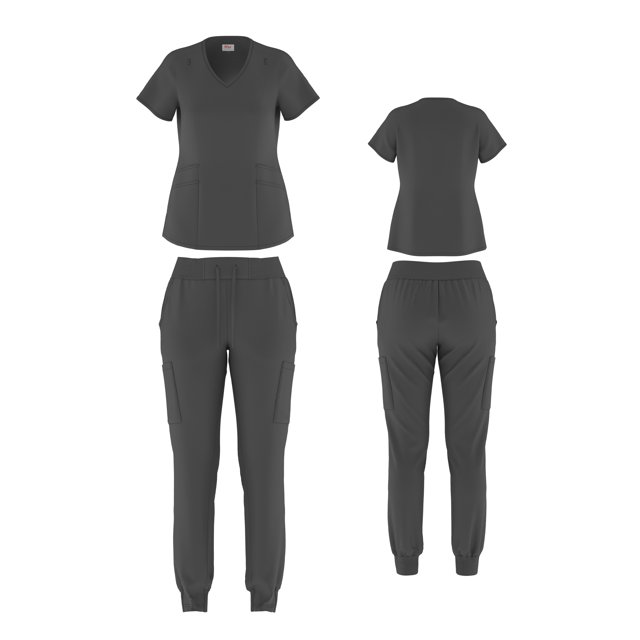 Beverly Hills Uniforms Women’s Stretch Yoga Jogger Scrub Set Top with
