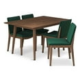 thumbnail image 1 of Beverly Modern Solid Wood Walnut Dining Table and 4 Chair Set, 1 of 6