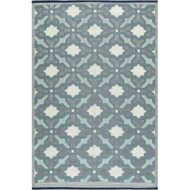 Beverly Rug 5' x 7' Blue Trellis Outdoor Rug
