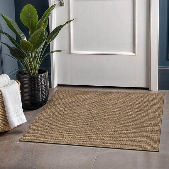 Beverly Rug Easy Jute Outdoor Indoor Non Shedding Easy-Cleaning Rug Natural 2x3