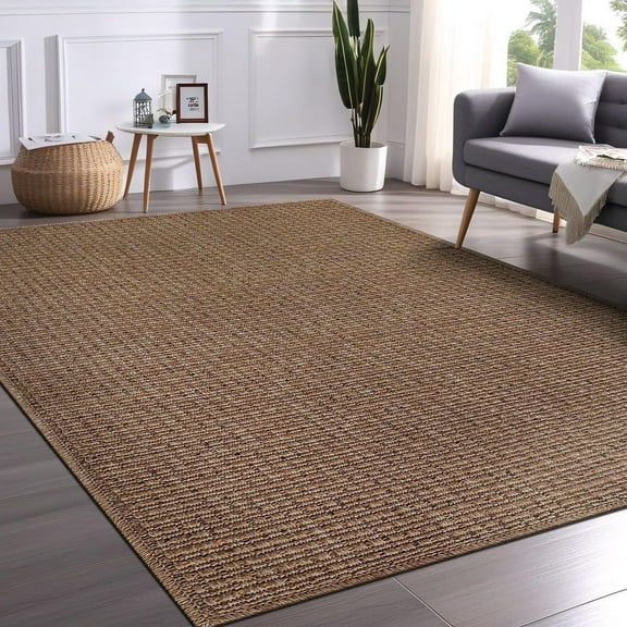 Beverly Rug Easy Jute Outdoor Indoor Non Shedding Easy-Cleaning Rug Natural 9x12
