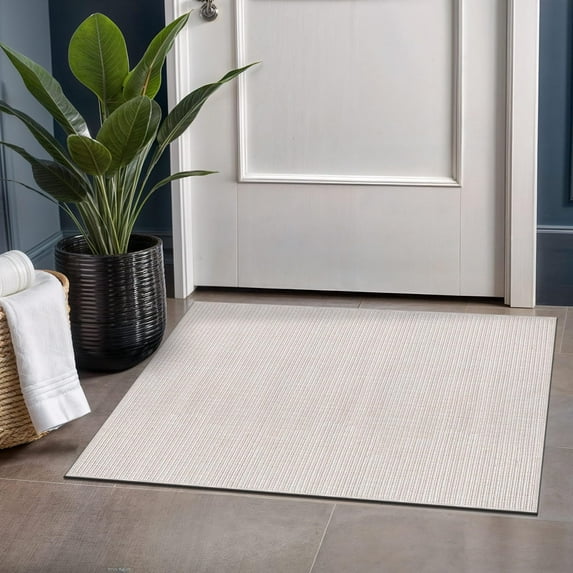 Beverly Rug Easy Jute Outdoor Indoor Non Shedding Easy-Cleaning Rug Off-White 2x3