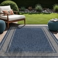 thumbnail image 1 of Beverly Rug Floral Bordered Washable Outdoor Indoor Area Rugs 5x7 Navy, 1 of 8