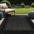 thumbnail image 1 of Beverly Rug Floral Bordered Washable Outdoor Indoor Area Rugs 6x9 Black, 1 of 9