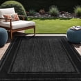 thumbnail image 1 of Beverly Rug Floral Bordered Washable Outdoor Indoor Area Rugs 9x12 Black, 1 of 9