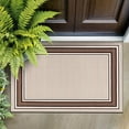 thumbnail image 1 of Beverly Rug Indoor Bordered Area Rugs, Non Slip Rubber Backing Modern Living Room Area Rug, Beige Brown, 2'x3', 1 of 6