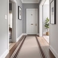 thumbnail image 1 of Beverly Rug Indoor Bordered Area Rugs, Non Slip Rubber Backing Modern Living Room Area Rug, Beige Brown, 2'x5', 1 of 8