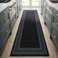 thumbnail image 1 of Beverly Rug Indoor Bordered Area Rugs, Non Slip Rubber Backing Modern Living Room Area Rug, Black, 2x5, 1 of 10