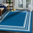 thumbnail image 1 of Beverly Rug Indoor Bordered Area Rugs, Non Slip Rubber Backing Modern Living Room Area Rug, Blue, 8' x 10', 1 of 6
