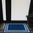 thumbnail image 1 of Beverly Rug Indoor Bordered Area Rugs, Non Slip Rubber Backing Modern Living Room Area Rug, Navy, 2x3, 1 of 9
