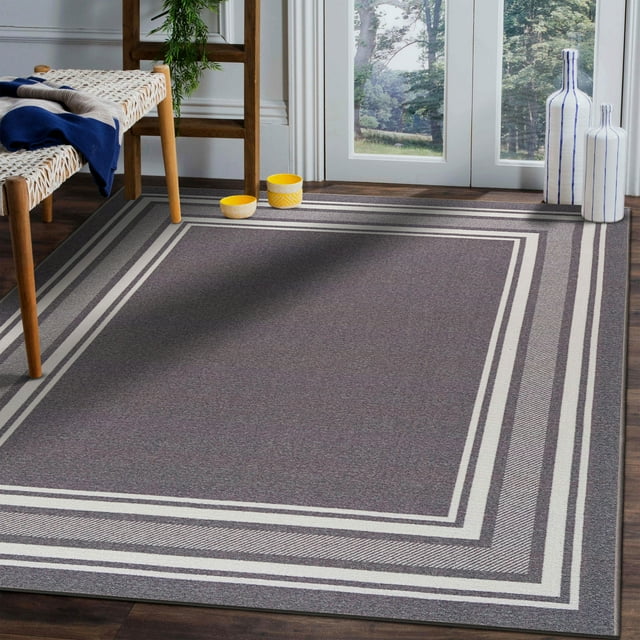 Beverly Rug NonSkid Modern Bordered Runner Rug for High Traffic Areas