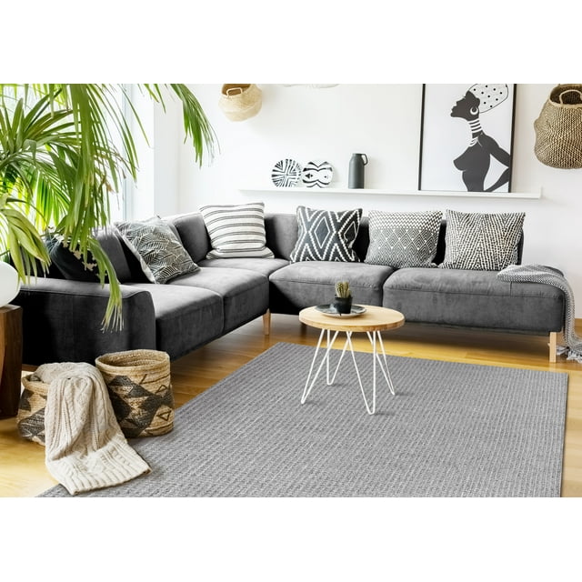 Beverly Rug Indoor Jute Area Rugs, Non Shedding Modern Living Room Area