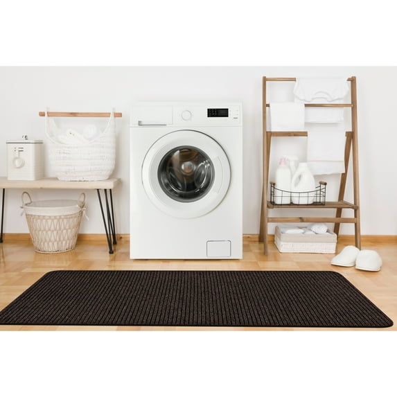 Beverly Rug Indoor Kitchen Runner Mat Washable Non Slip Bathroom Rug Brown 20" x 59"