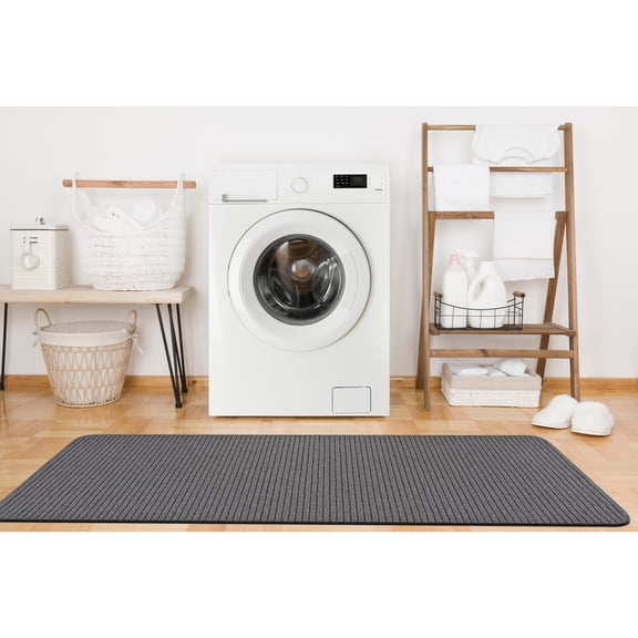 Beverly Rug Indoor Kitchen Runner Mat Washable Non Slip Bathroom Rug Gray 20" x 59"