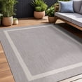 thumbnail image 1 of Beverly Rug Indoor/Outdoor Area Rugs, Bordered Patio Porch Garden Carpet, Gray and White, 9'x12', 1 of 8