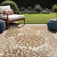 thumbnail image 1 of Beverly Rug Indoor/Outdoor Area Rugs,Modern Floral Patio Porch Garden Carpet, BeÄ±ge, 5'x7', 1 of 9