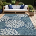 thumbnail image 1 of Beverly Rug Indoor/Outdoor Area Rugs,Modern Floral Patio Porch Garden Carpet, Blue/Turquoise, 10'x14', 1 of 9
