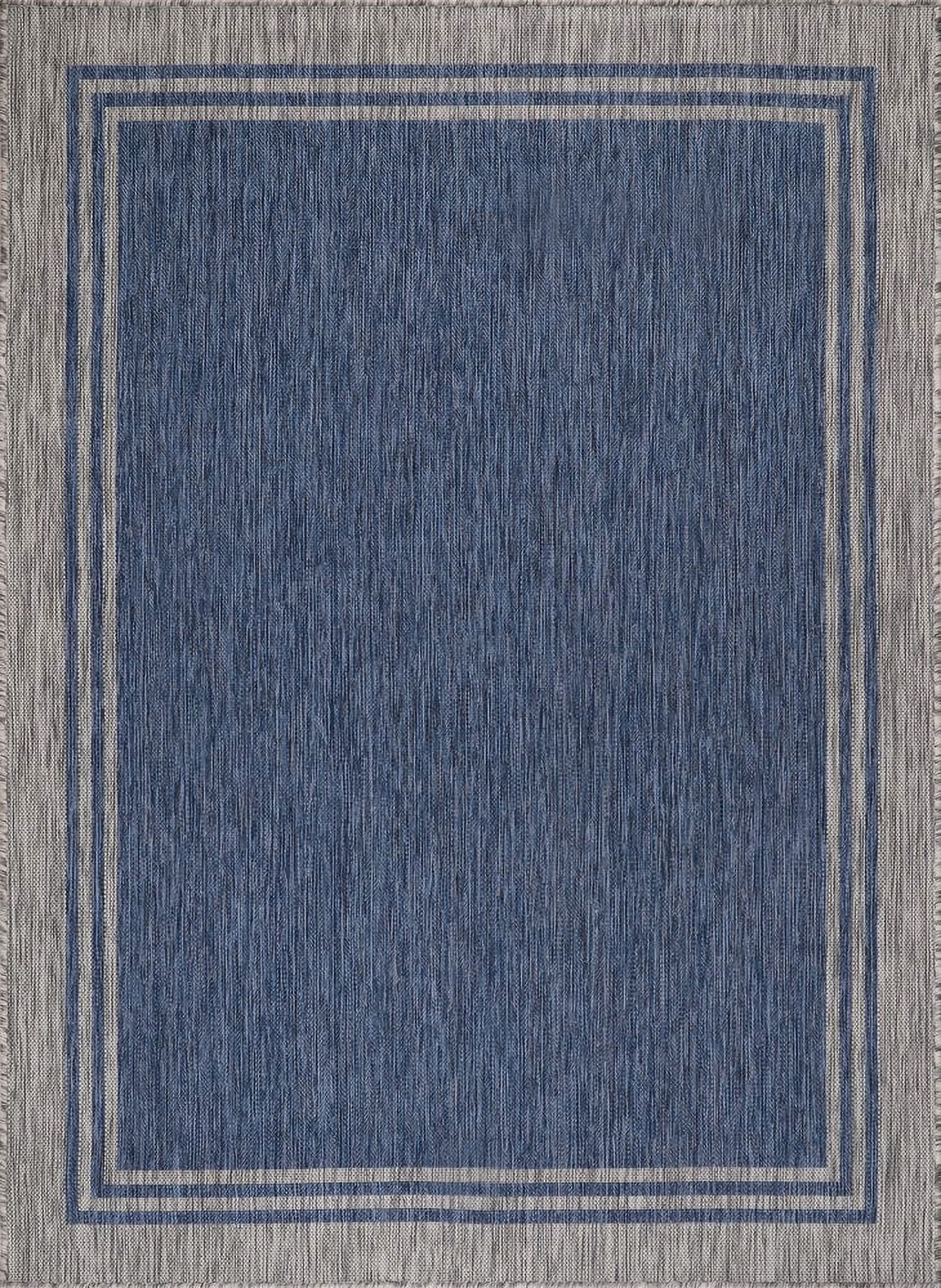 Beverly Rug Indoor/Outdoor Area Rugs, Waterproof Patio Porch Garden Carpet, Azure Blue, 9'x12'