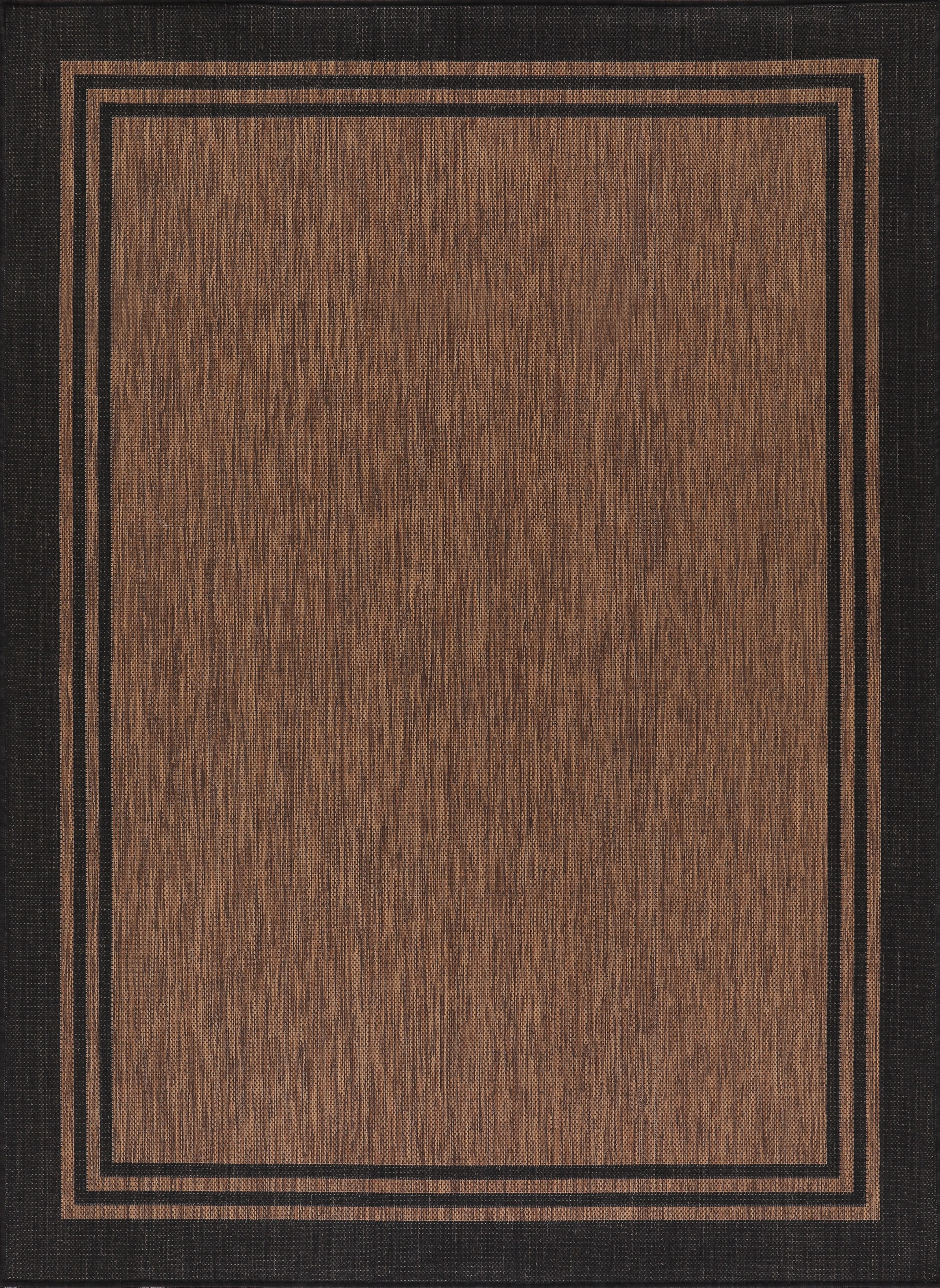 Beverly Rug Indoor/Outdoor Area Rugs, Waterproof Patio Porch Garden Carpet, Gold Brown, 6'x9'