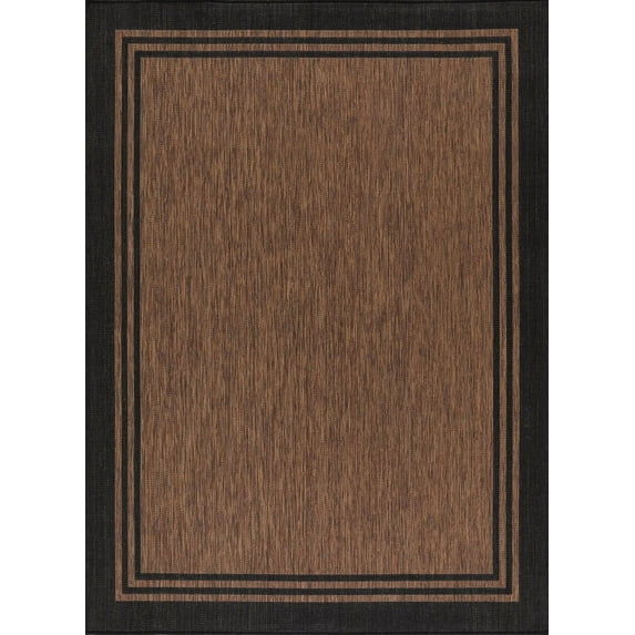 Beverly Rug Indoor/Outdoor Area Rugs, Waterproof Patio Porch Garden Carpet, Gold Brown, 8'x10'